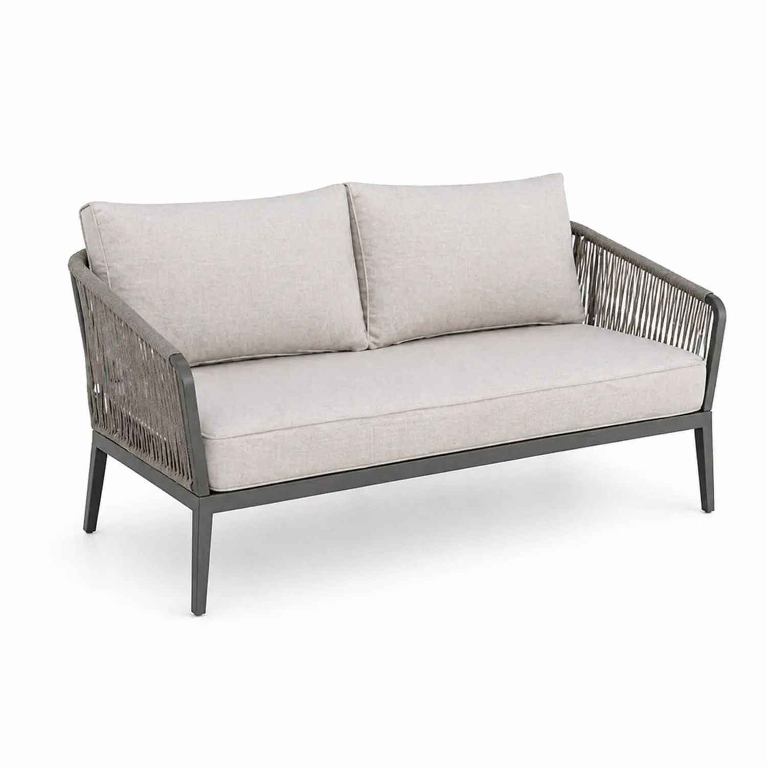 Sofa dwuosobowa z aluminium i poliestru 120 cm Szara