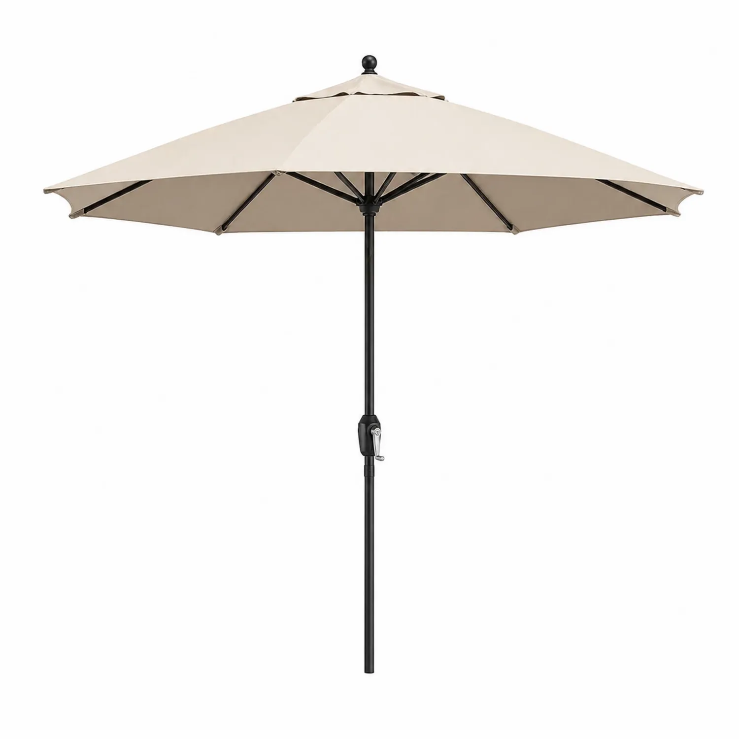 Parasol ogrodowy okrągły średnica 300cm beżowy poliester stal