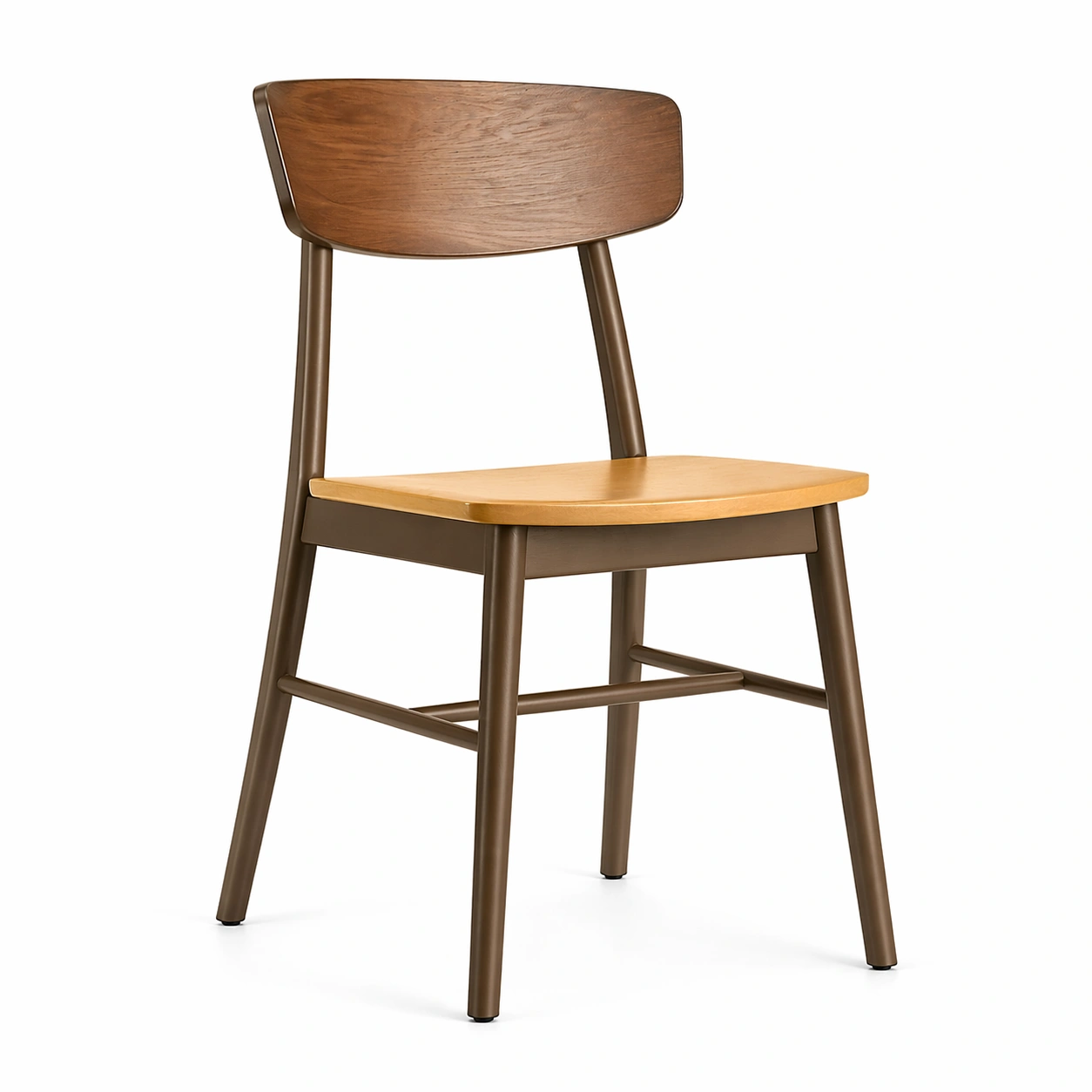 Esszimmerstuhl holz metall braun beige-DECONIVORA
