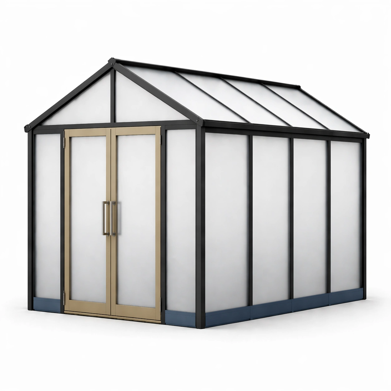 Gewächshaus aluminiumrahmen polycarbonatplatten schwarz 300cm x 200cm x 240cm-DECONIVORA