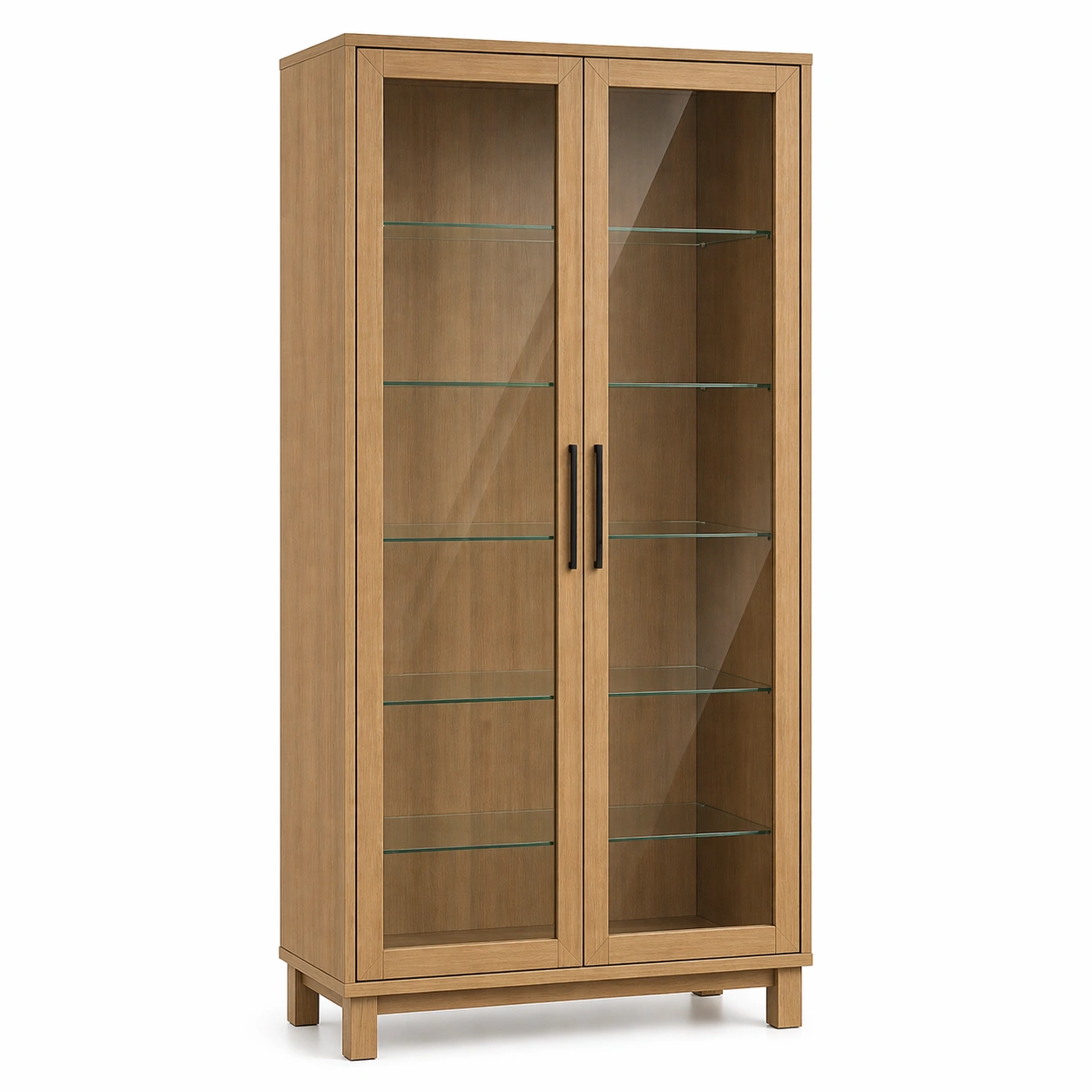 Vitrine eichenholz braun gehärtetes glas-DECONIVORA