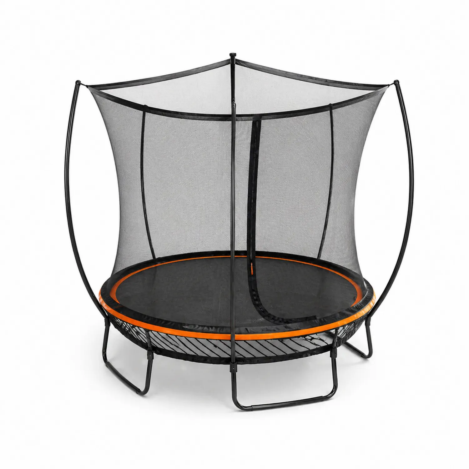 Trampolino in Metallo con Rete di Sicurezza Nero/Arancione-domvirex