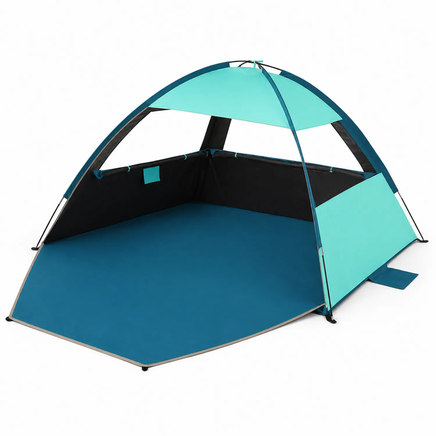 Tenda da Spiaggia Poliestere 210x120x120 cm Azzurro/Nero-domvirex