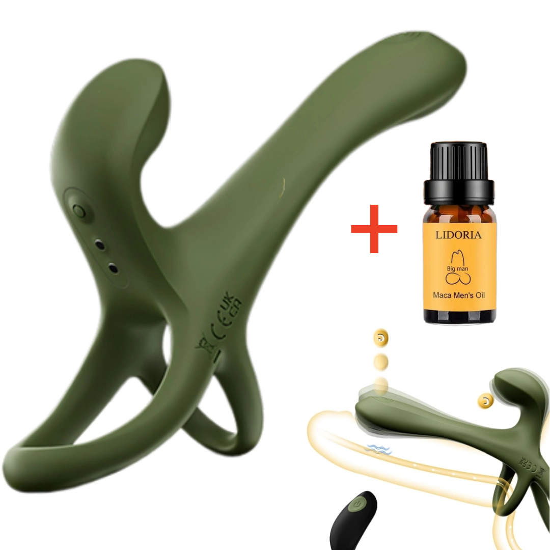 💥 Pulsed Penis Ring with 7 Tapping and 7 Vibration Modes — Enhances Girth, Hardness, and Stamina