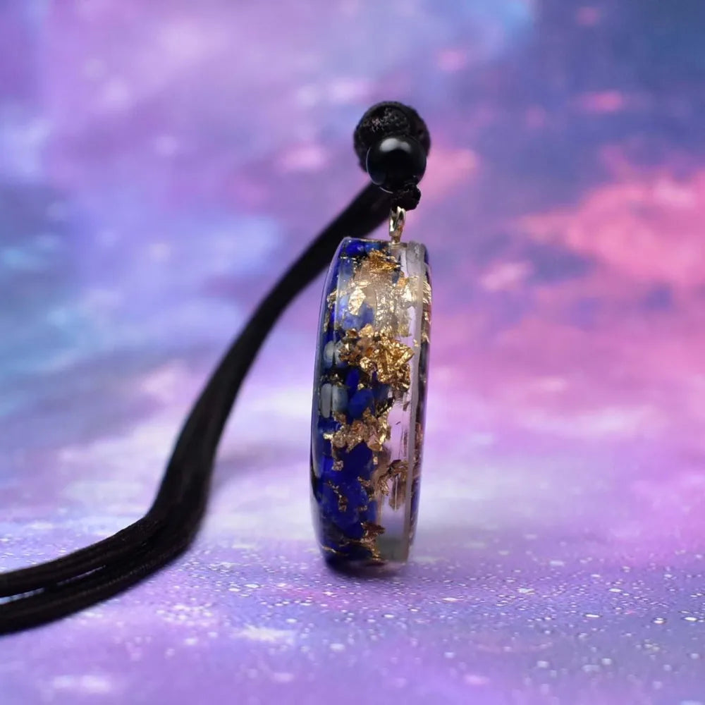 Noctara Black Tourmaline Orgonite Crystal Necklace