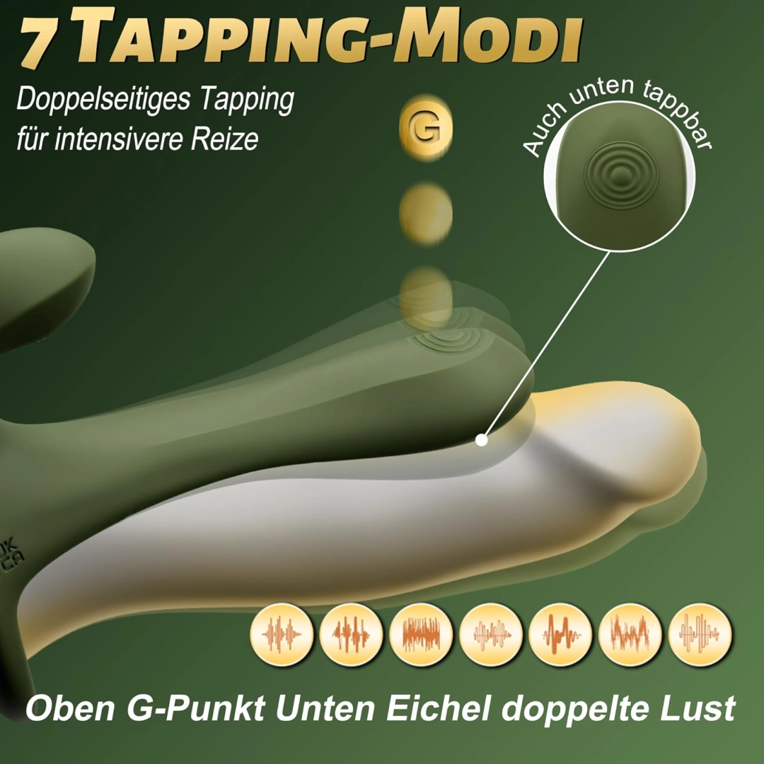 💥 Pulsed Penis Ring with 7 Tapping and 7 Vibration Modes — Enhances Girth, Hardness, and Stamina