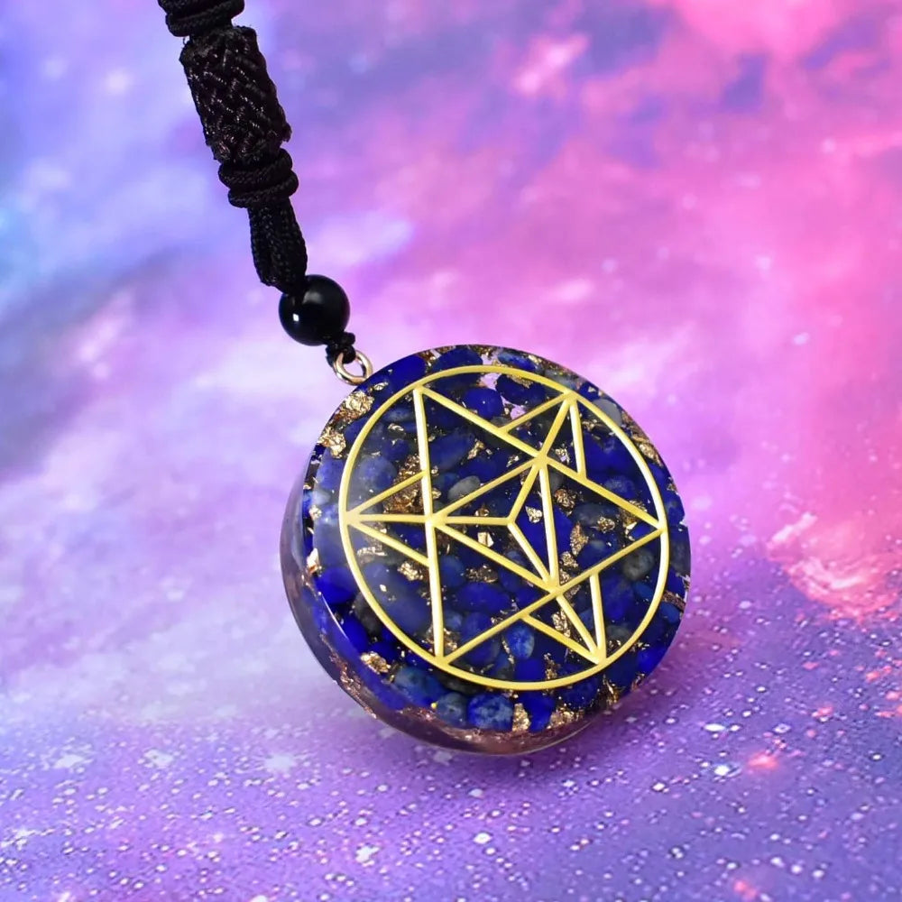 Noctara Black Tourmaline Orgonite Crystal Necklace