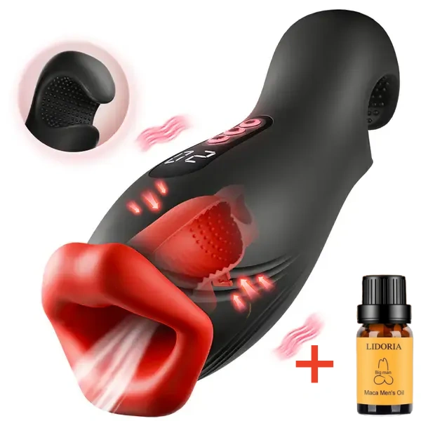 🔥Enchantment - 9 Vibrations 4 Suctions Clamping Suction Oral Simulation Male Masturbator