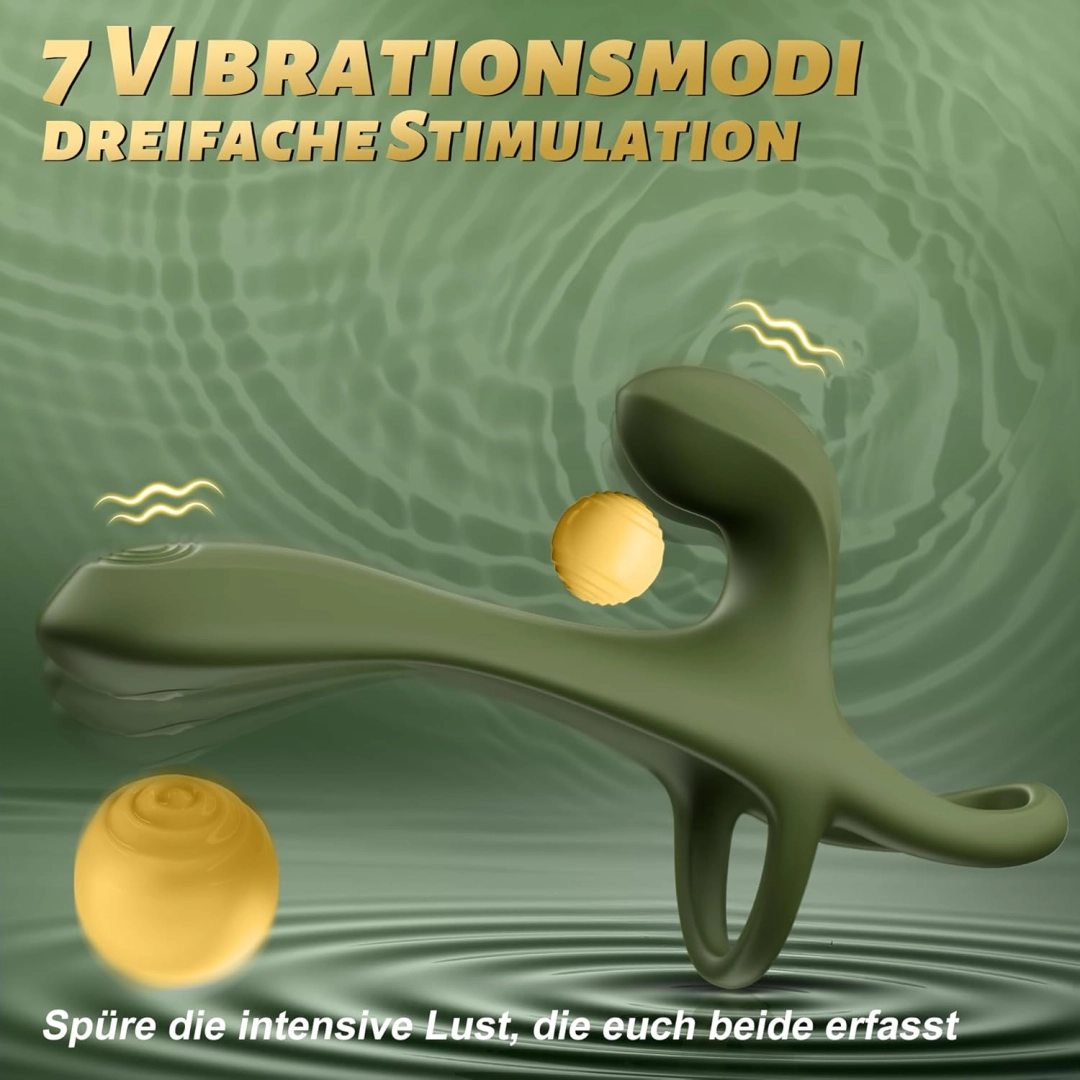💥 Pulsed Penis Ring with 7 Tapping and 7 Vibration Modes — Enhances Girth, Hardness, and Stamina
