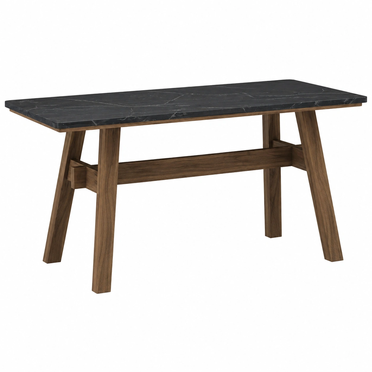 Moderner Esstisch Holzoptik Natur Schwarz Metallgestell Rechteckig 160 cm-furnilinehelp