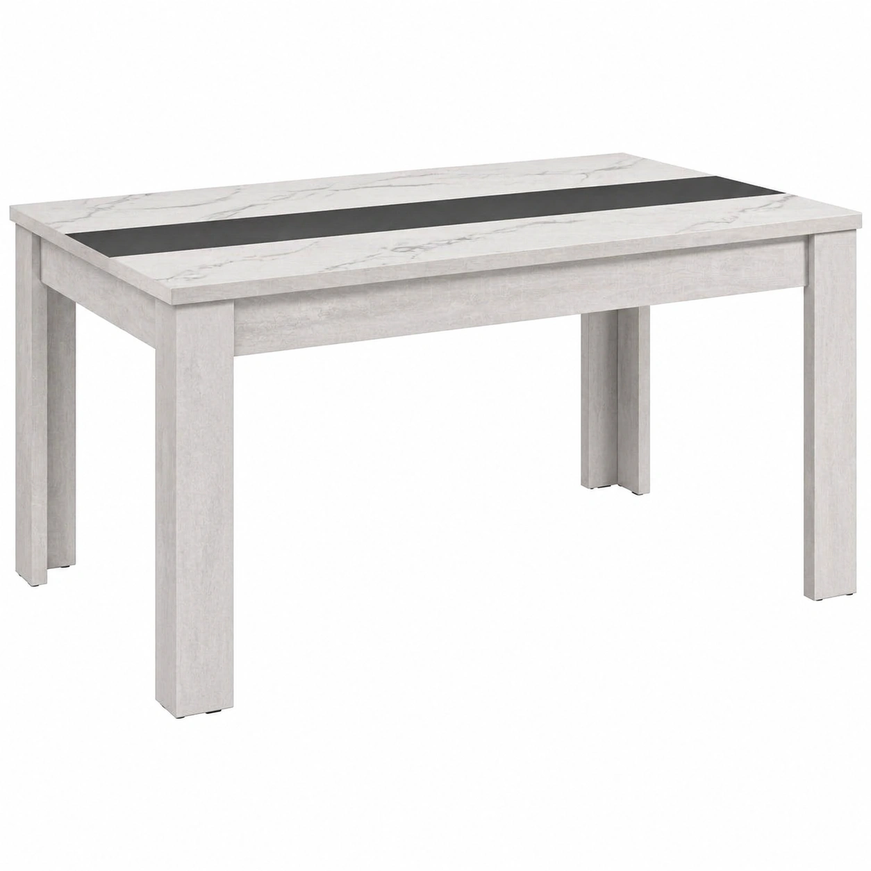 Moderner Esstisch Sonoma Eiche Holzoptik mit schwarzem Streifen Rechteckig 138x80 cm Kuechentisch Esszimmer Tisch-furnilinehelp
