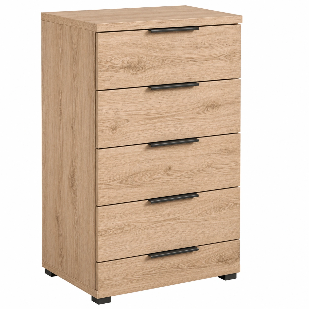 Moderne Kommode in Eiche Natur Optik mit 5 Schubladen 46x79x42 cm schlankes Design stabil viel Stauraum fuer Schlafzimmer Wohnzimmer minimalistisch-homedecorsupport
