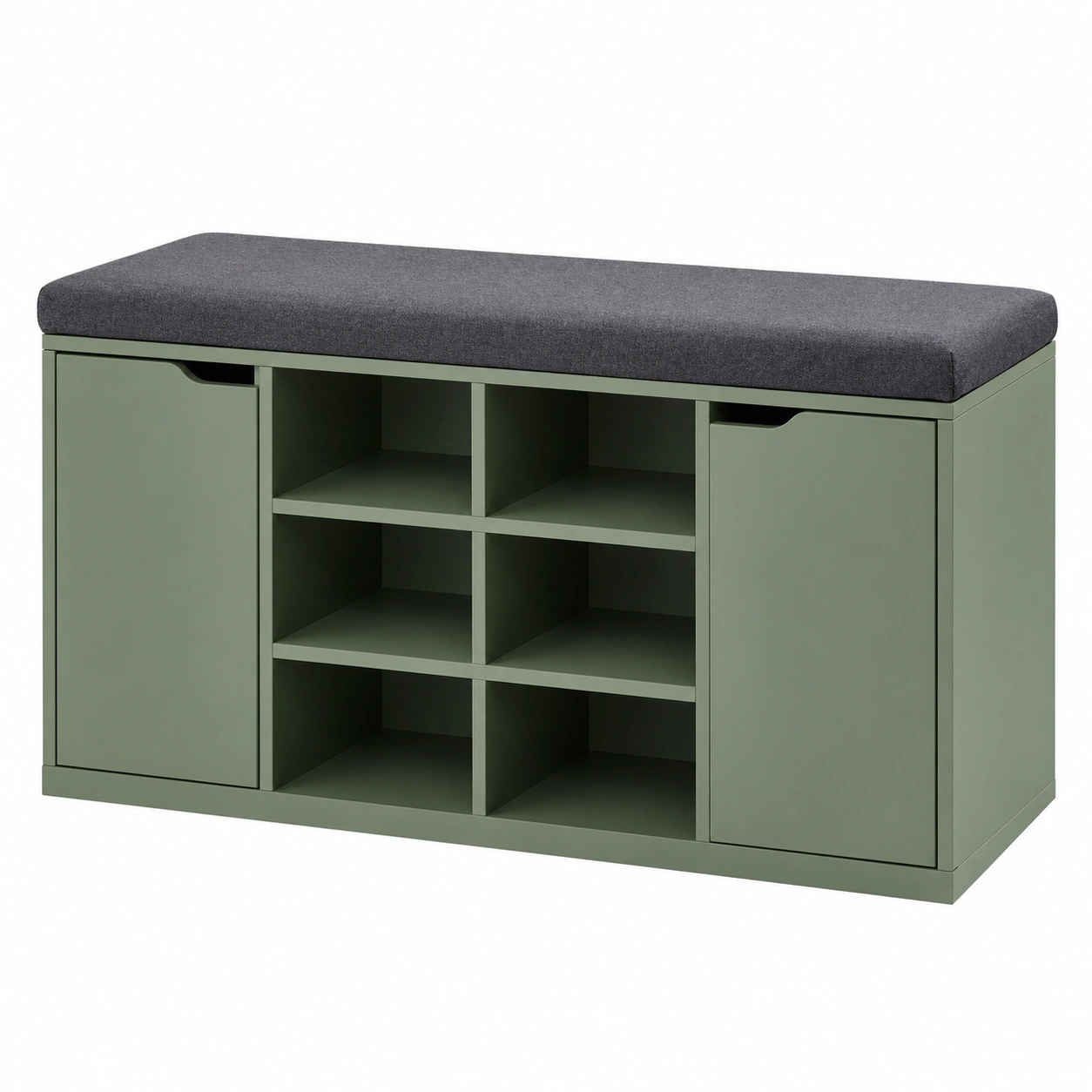 Schuhschrank mit Sitzkissen modern minimalistisch 103x48x30,5 cm Gruen Holzoptik-homedecorsupport