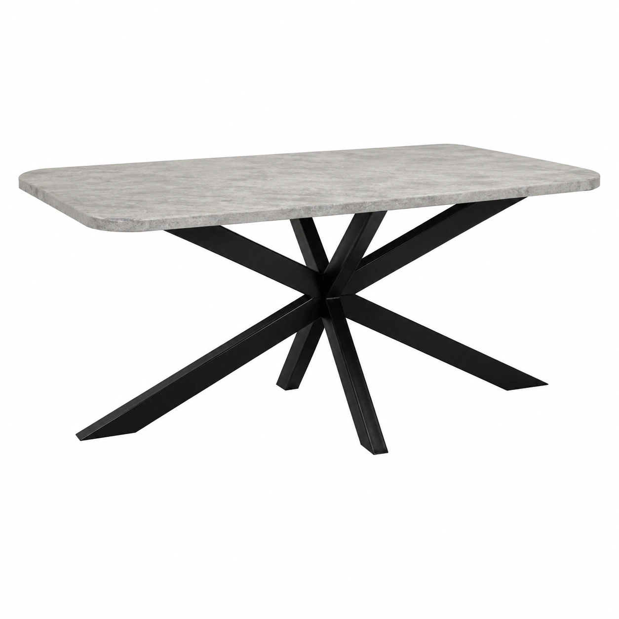 Moderner Esstisch mit Spider-Gestell in Beton-Optik – 200 x 77 x 100 cm-homedecorsupport