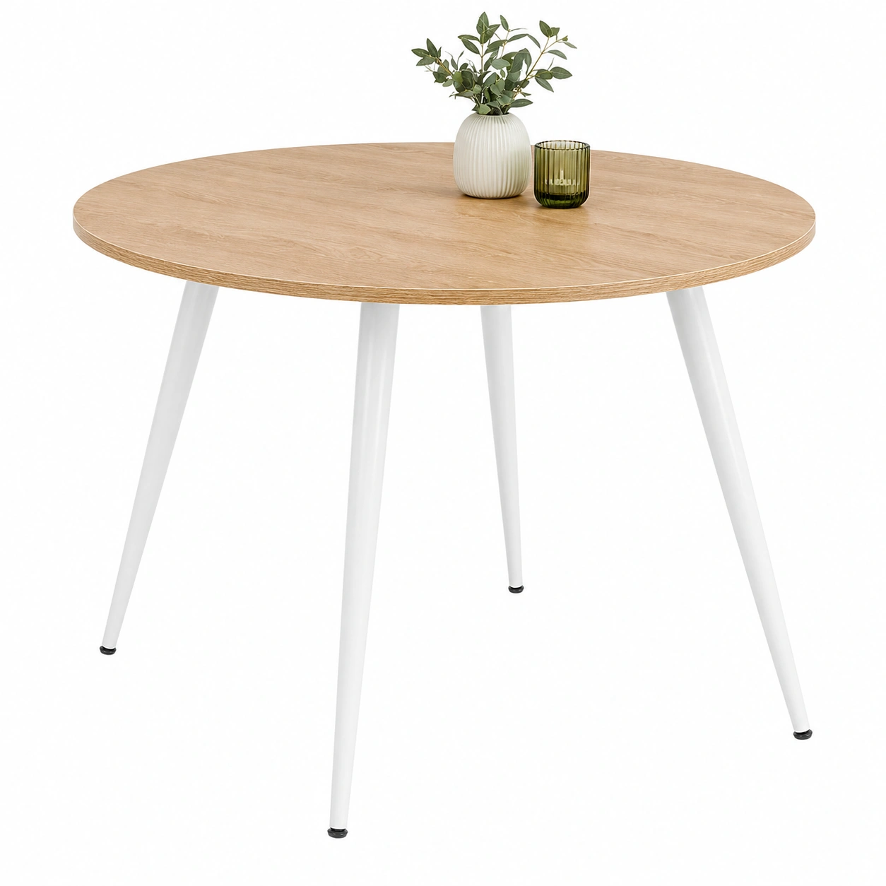 Runder Esstisch in Betonoptik Grau mit Metallbeinen – Modern 90 cm-homedecorsupport