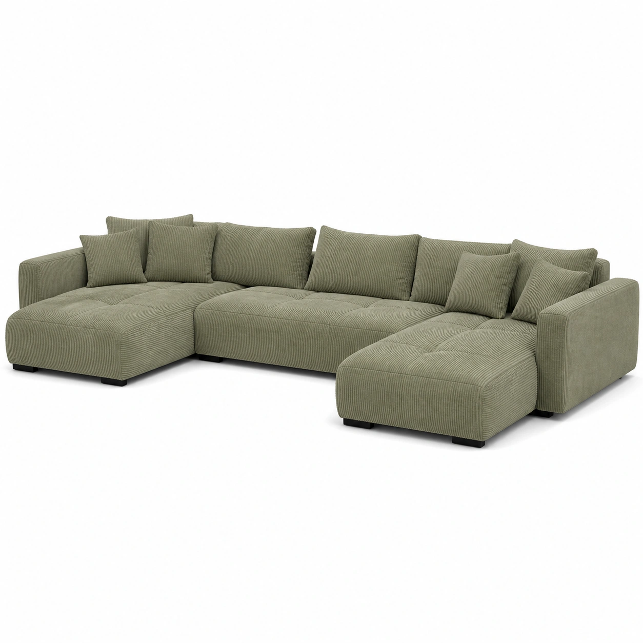 Sofa narozna duza jasna zielona
