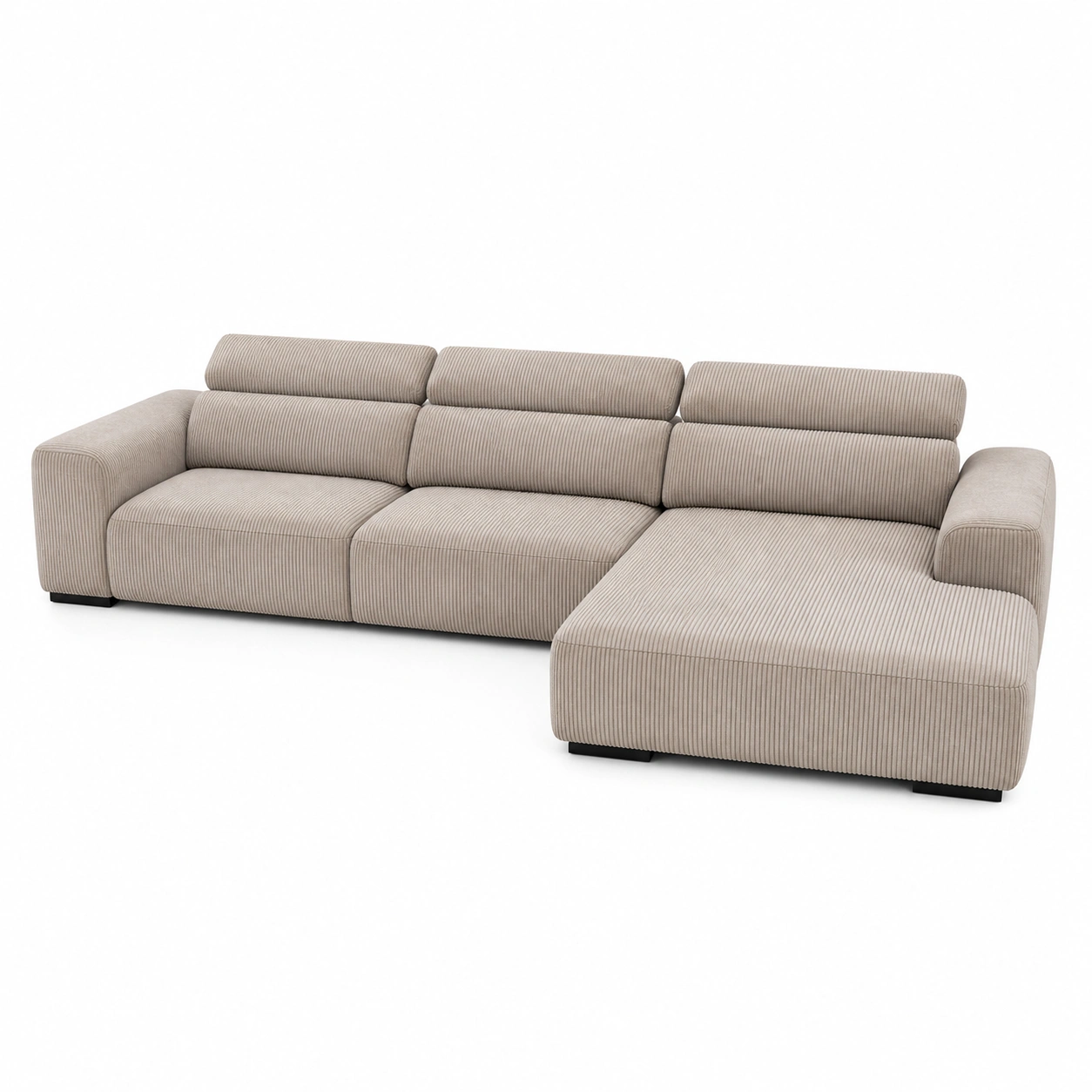 Sofa narozna bezowa duza