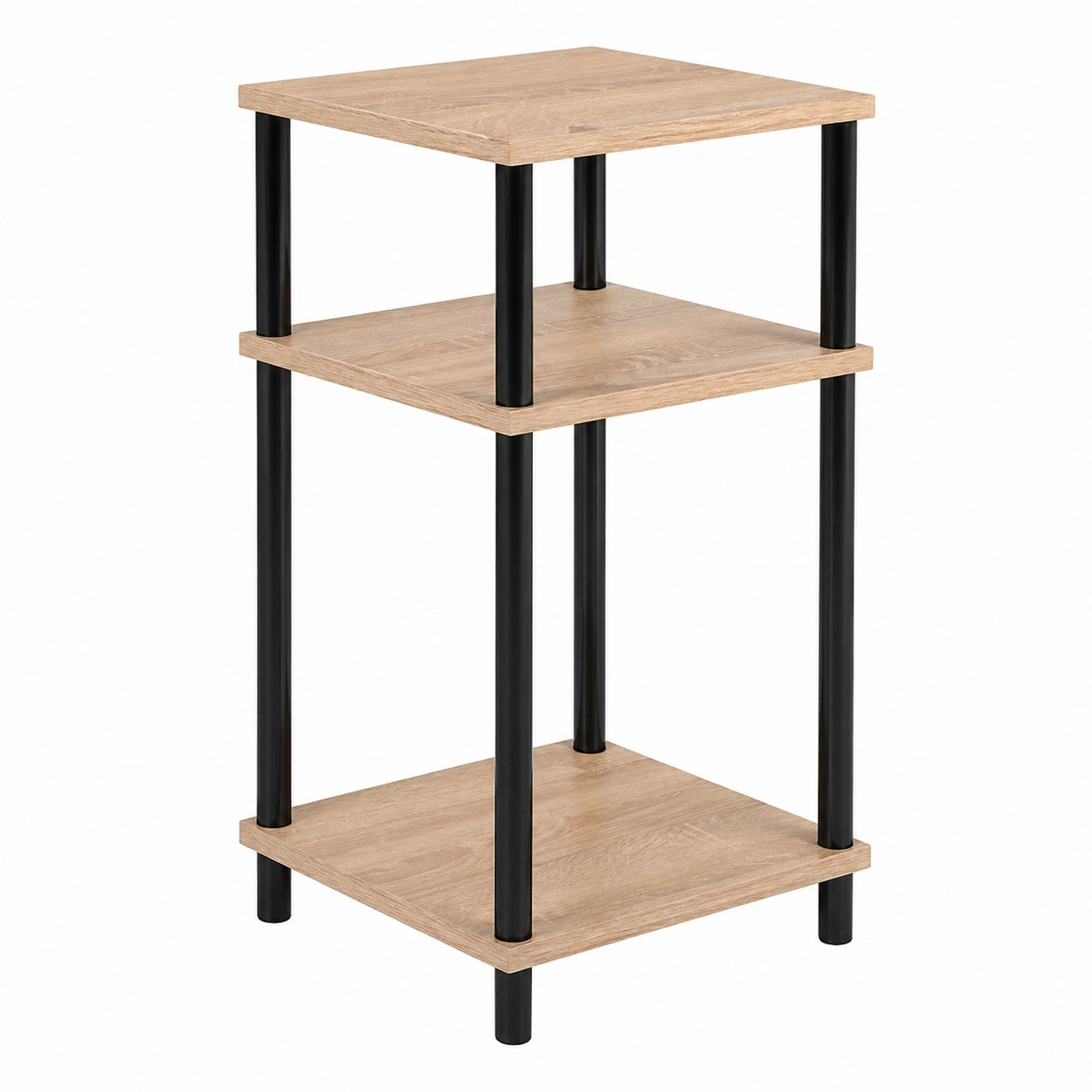Moderner Beistelltisch mit 3 Ebenen und Holzoptik-furniguidehelp