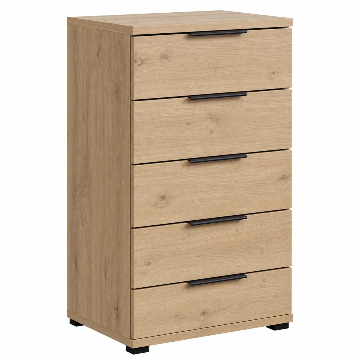 Kommode 4 Schubladen Holzoptik Eiche natur modern minimalistisch Schlafzimmer-furniguidehelp