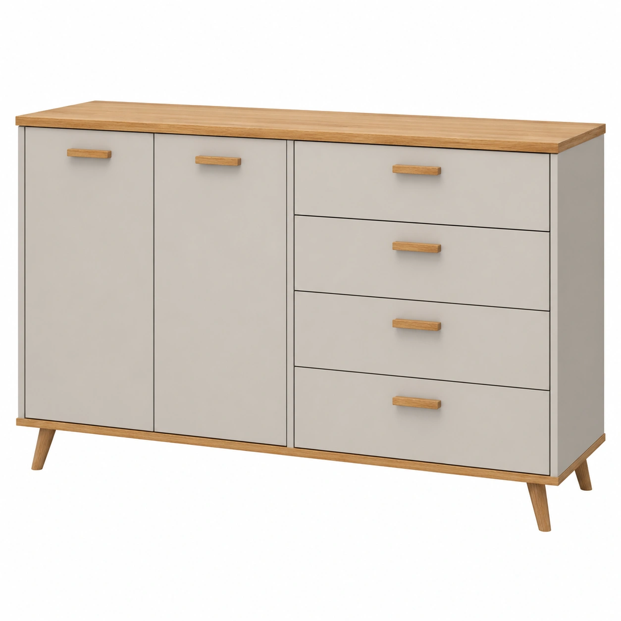 Sideboard Kommode Holz Weiß Schwarz 180x40x89 cm Stauraum Schrank Modern-decohelpdesk