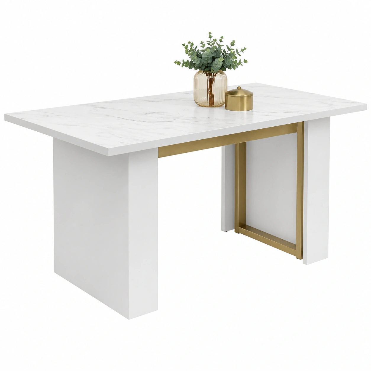 Moderner Esstisch Holzoptik Natur mit Metallgestell 160 cm-furnisupport