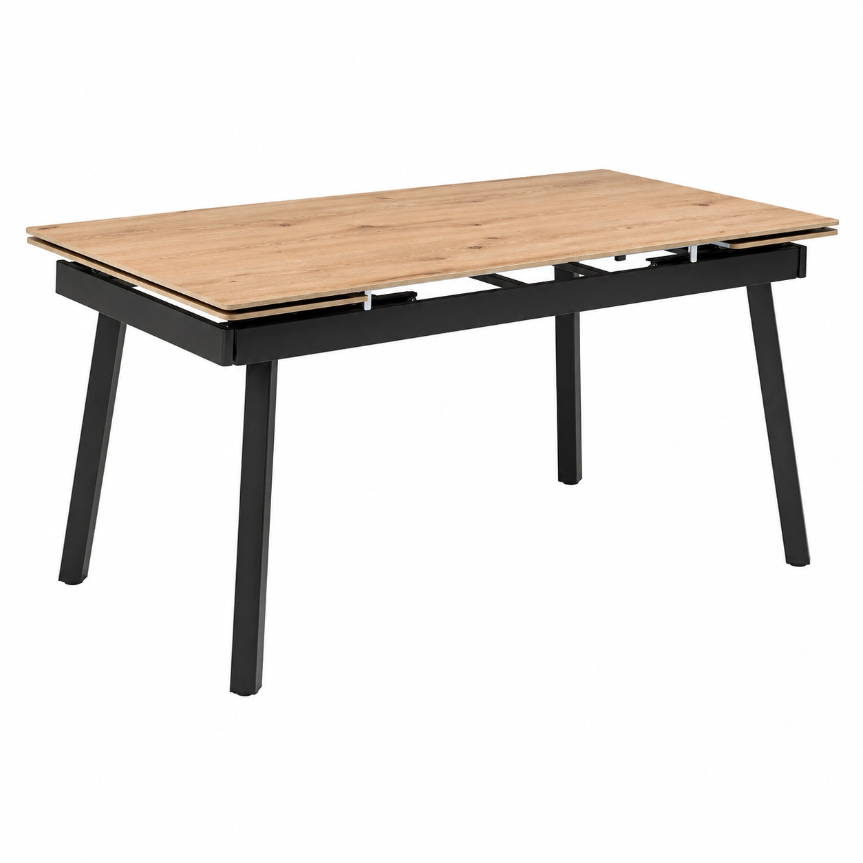 Moderner Esstisch mit Ausziehfunktion in Holzoptik Schwarz Gestell – 150 x 75 x 90 cm-furnisupport