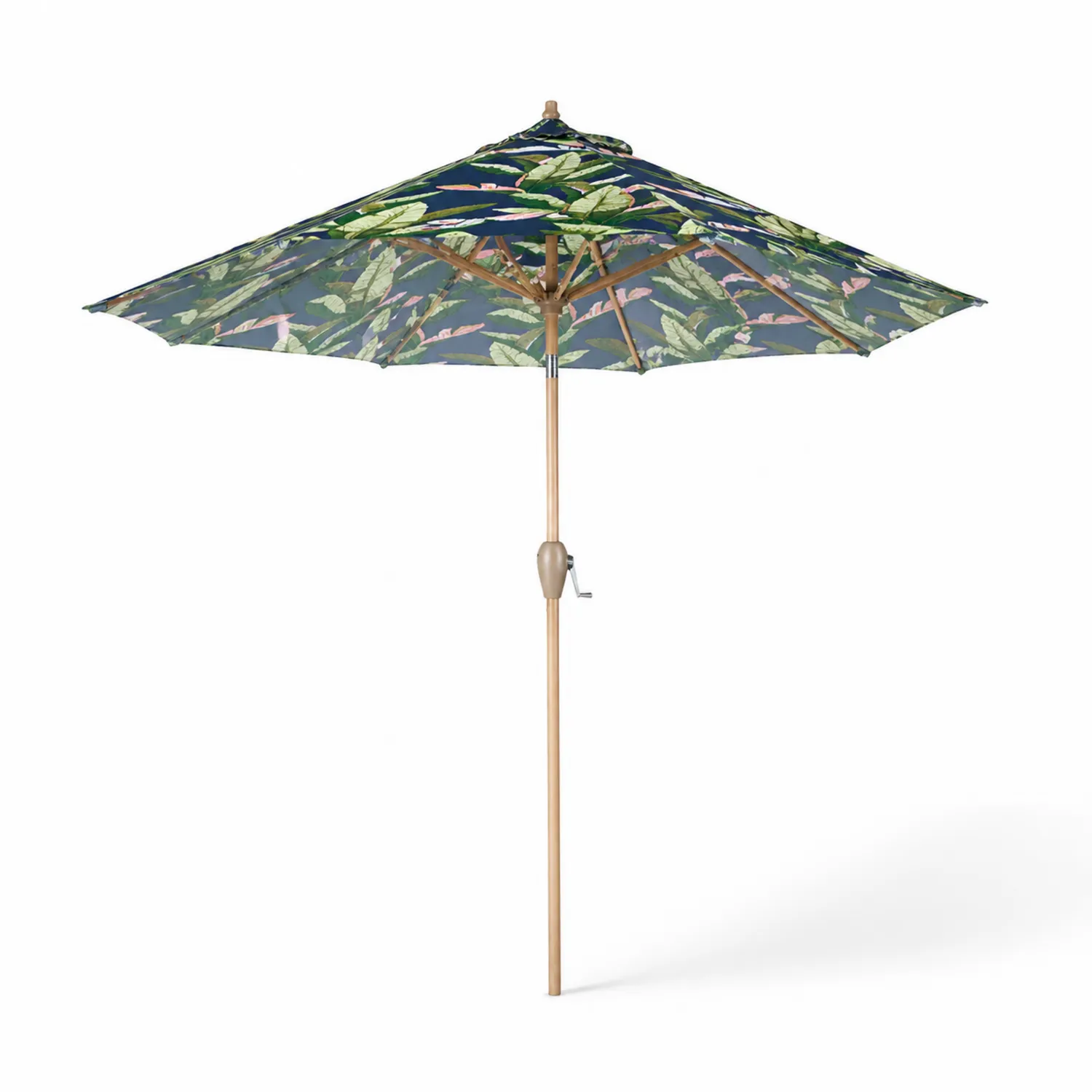 Sonnenschirm Holzstange Polyester Rund 300cm Tropisches Muster