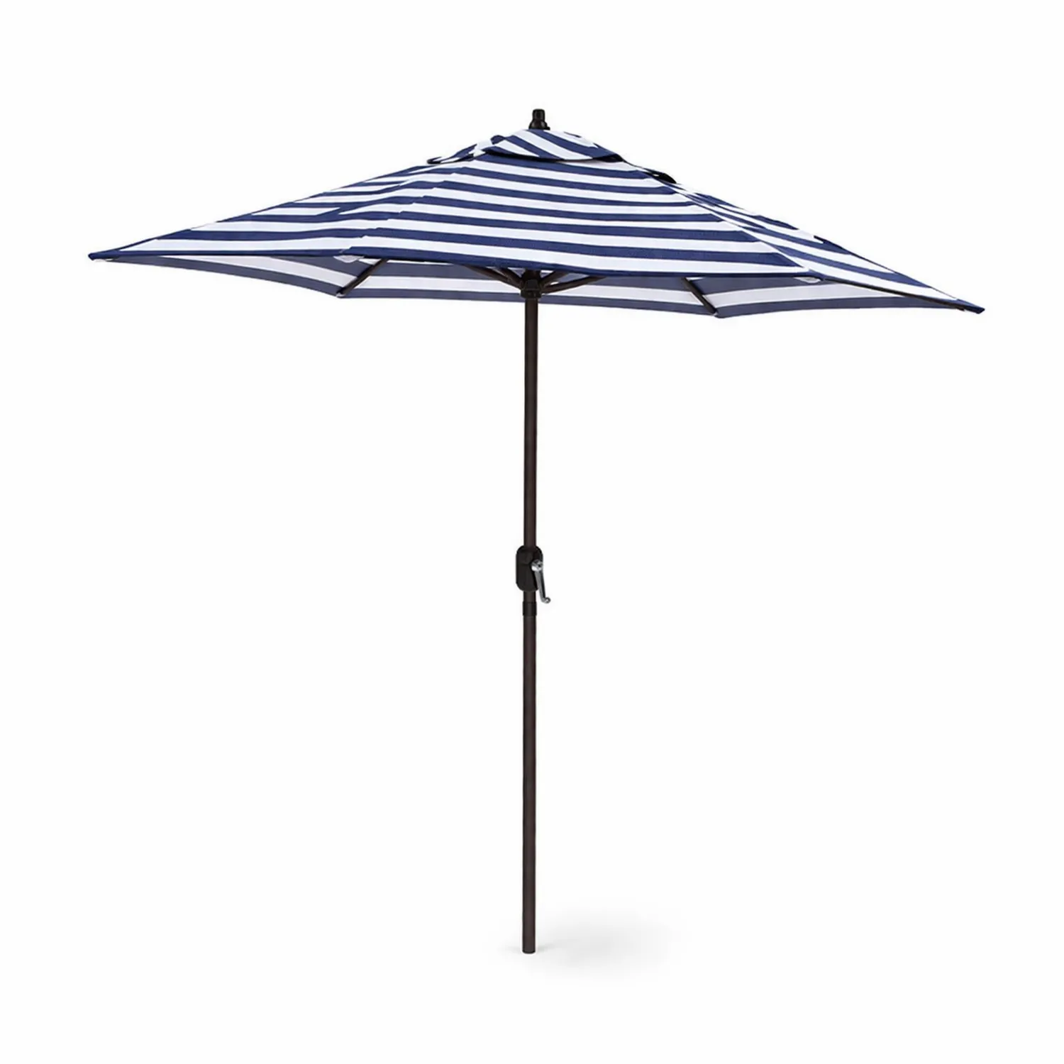 Garten Marktschirm Polyester Ø 300 cm Blau/Weiß Gestreift Rund