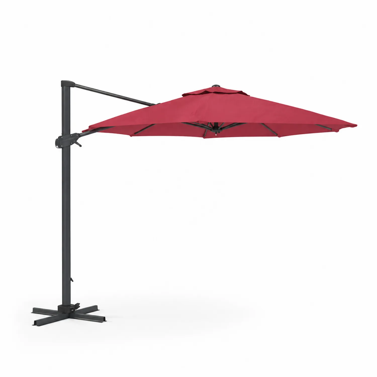 Ampelschirm Aluminium Polyester 3m Rot