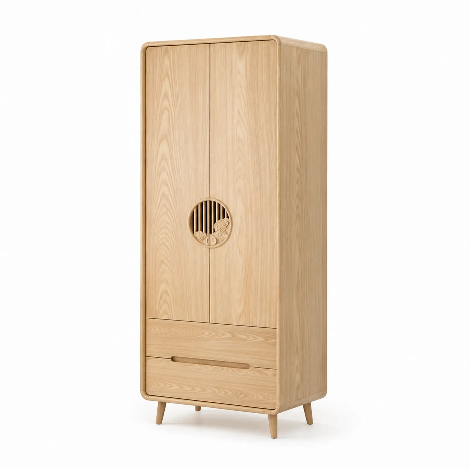 Kleiderschrank aus Holz mit 2 Türen und 2 Schubladen