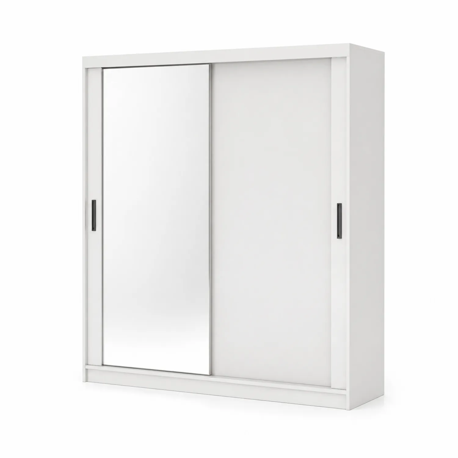 Schwebetürenschrank mit Spiegel Weiß MDF 200x60x215 cm