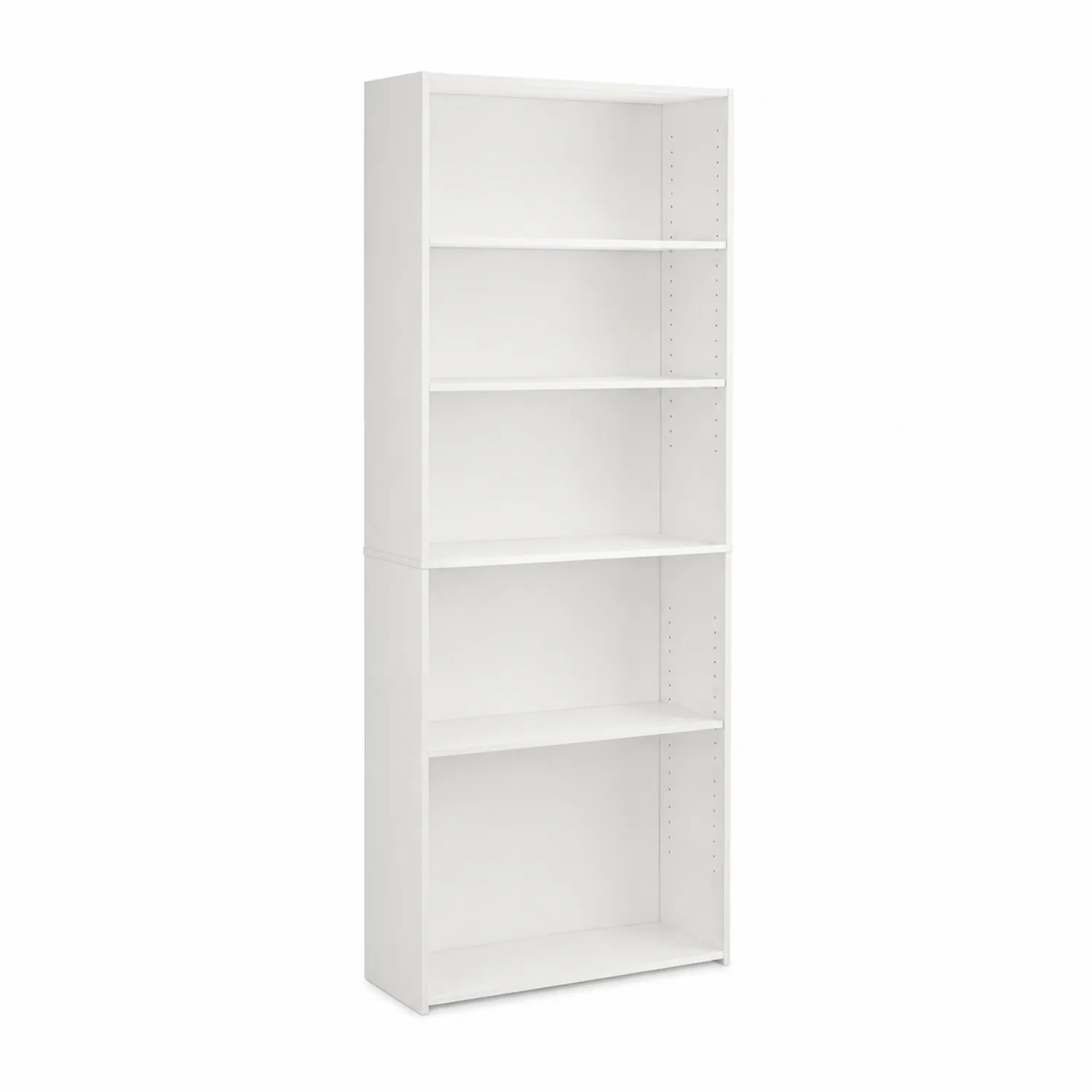 Bücherregal aus Spanplatte 180cm Höhe 5 Einlegeböden Weiß