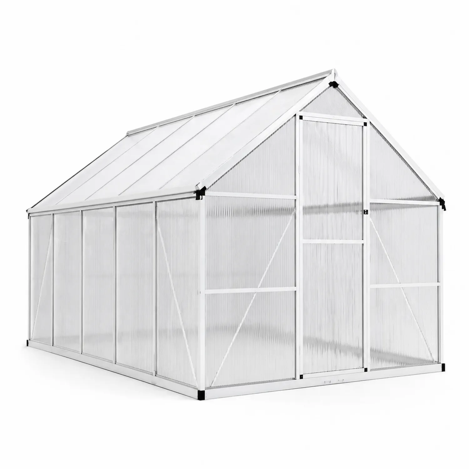 Gewächshaus aus Aluminium mit Polycarbonat-Paneelen 250x185x205 cm