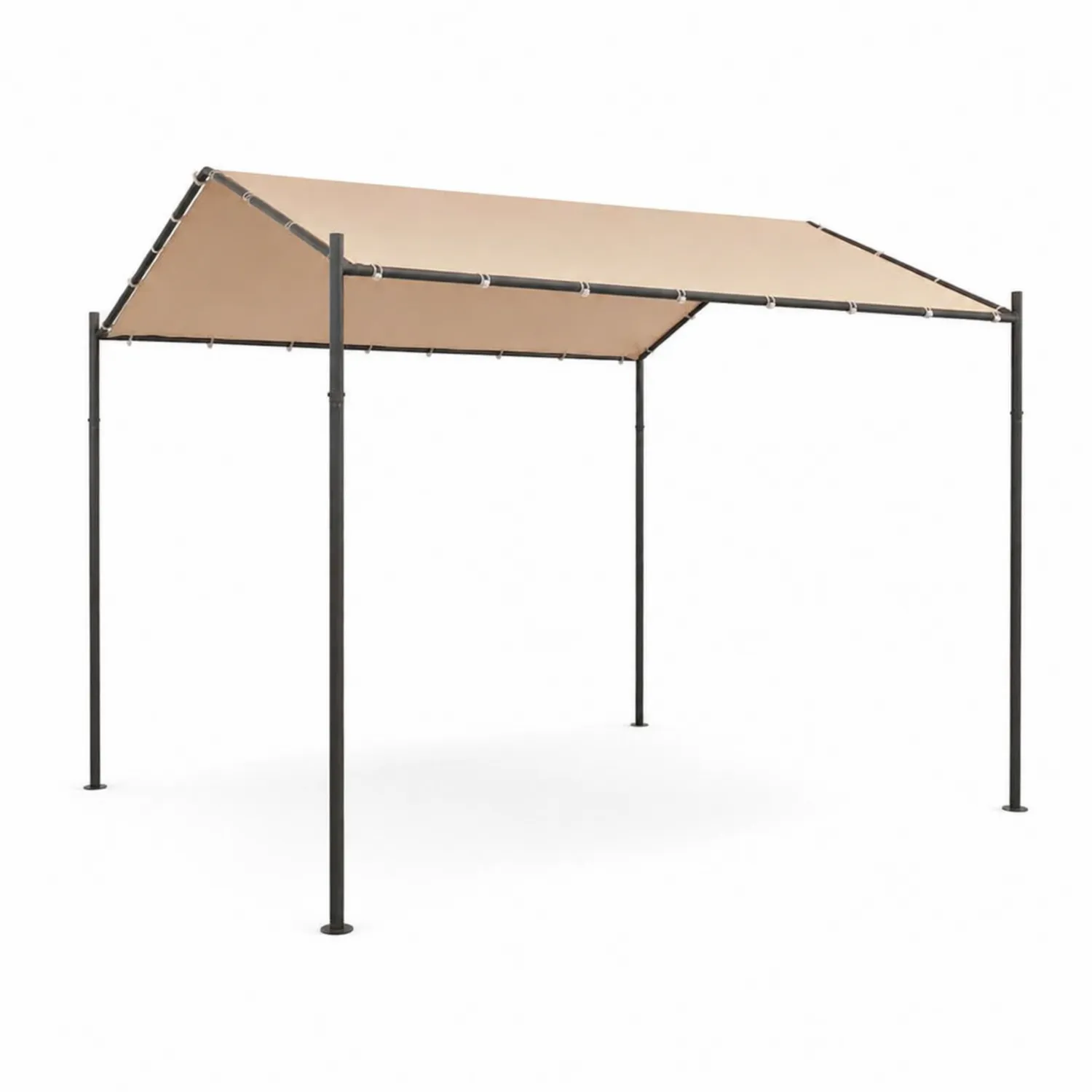 Gartenpavillon mit Stahlrahmen und Polyesterdach 3x2m Beige