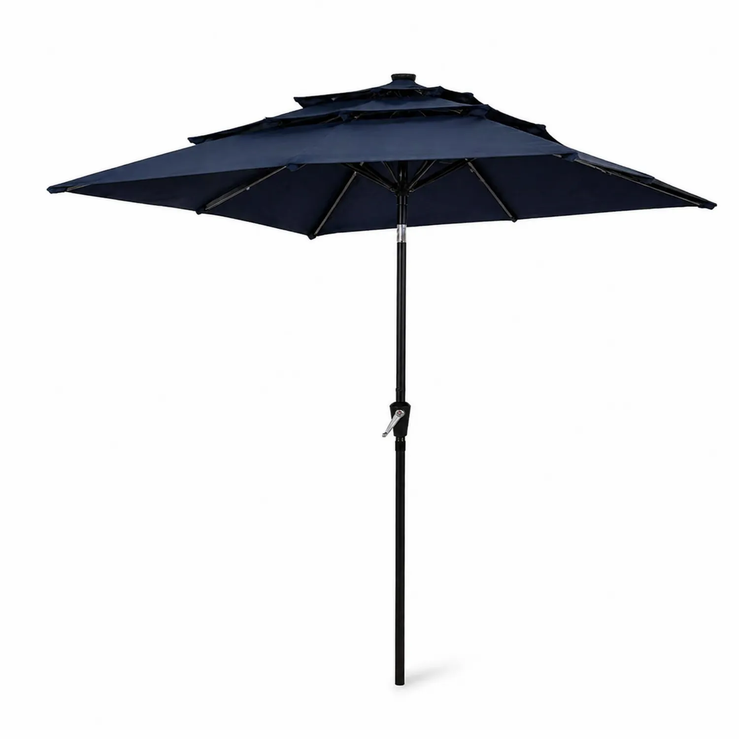 Runder Gartenschirm Aluminium 300 cm Dunkelblau
