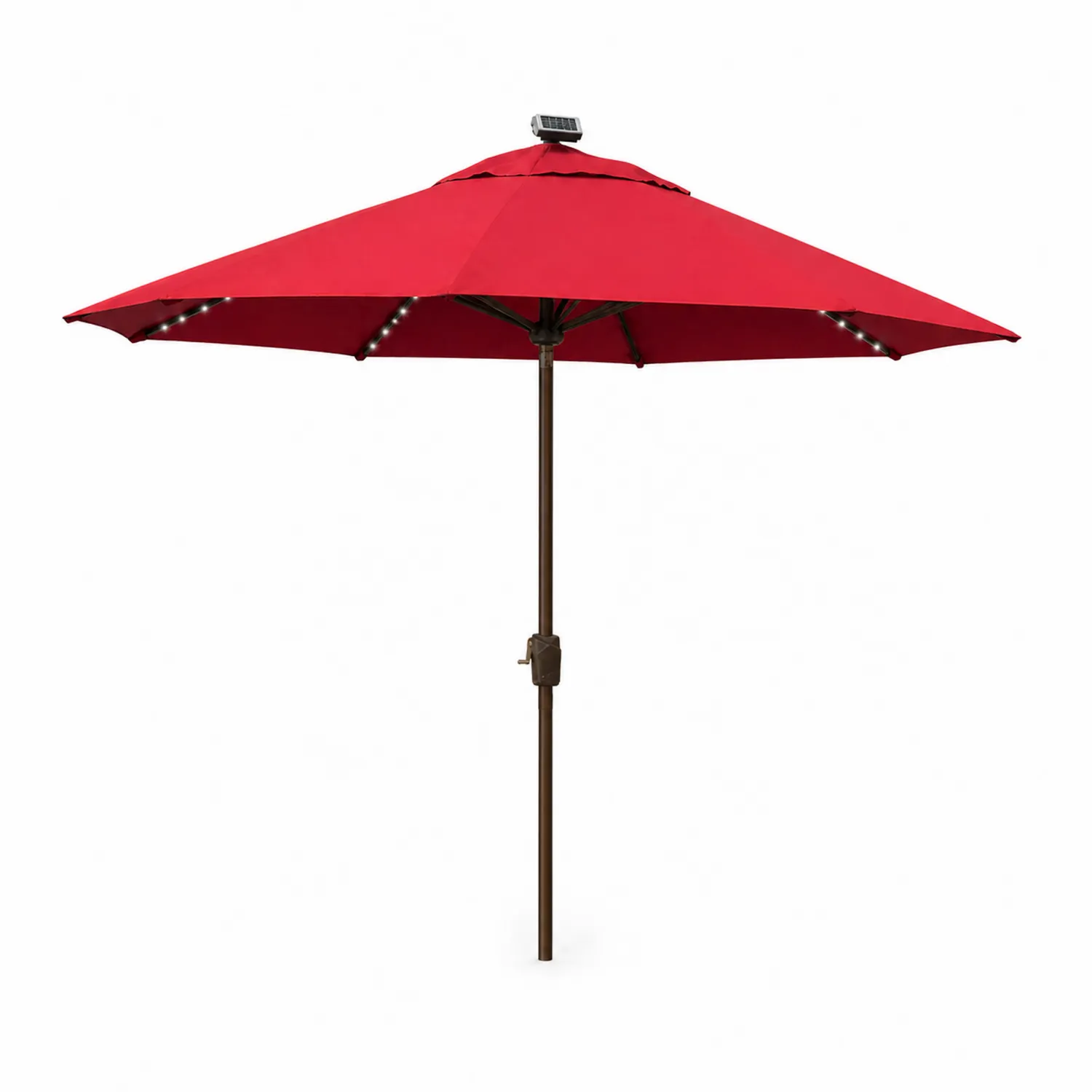 Gartenschirm Aluminium mit Solar-LED Ø300 cm Rot