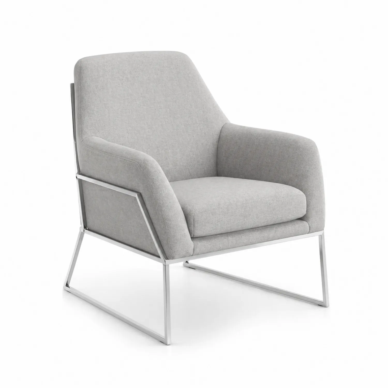 Sessel aus Polyester und Edelstahl in Grau