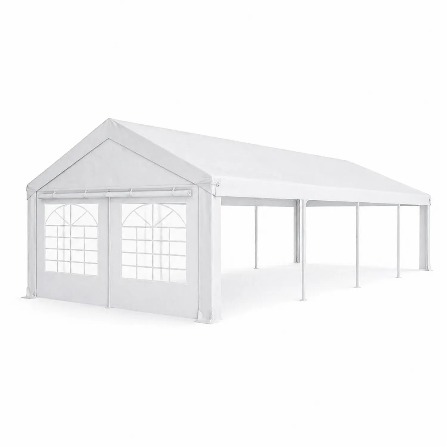 Großes Outdoor-Zelt PVC 12x6 m Weiß Rechteckig