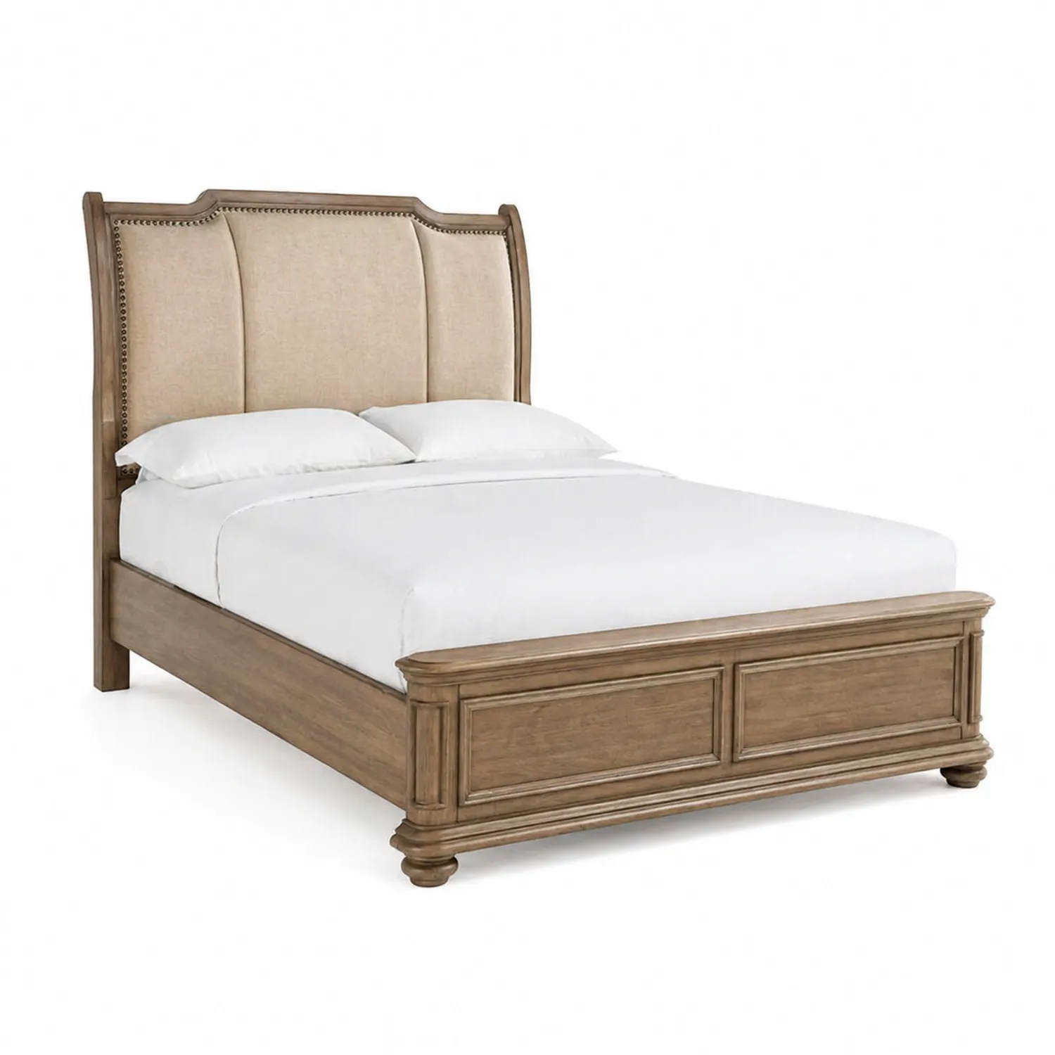 Paneelbett Eichenholz 200x160 cm Beige