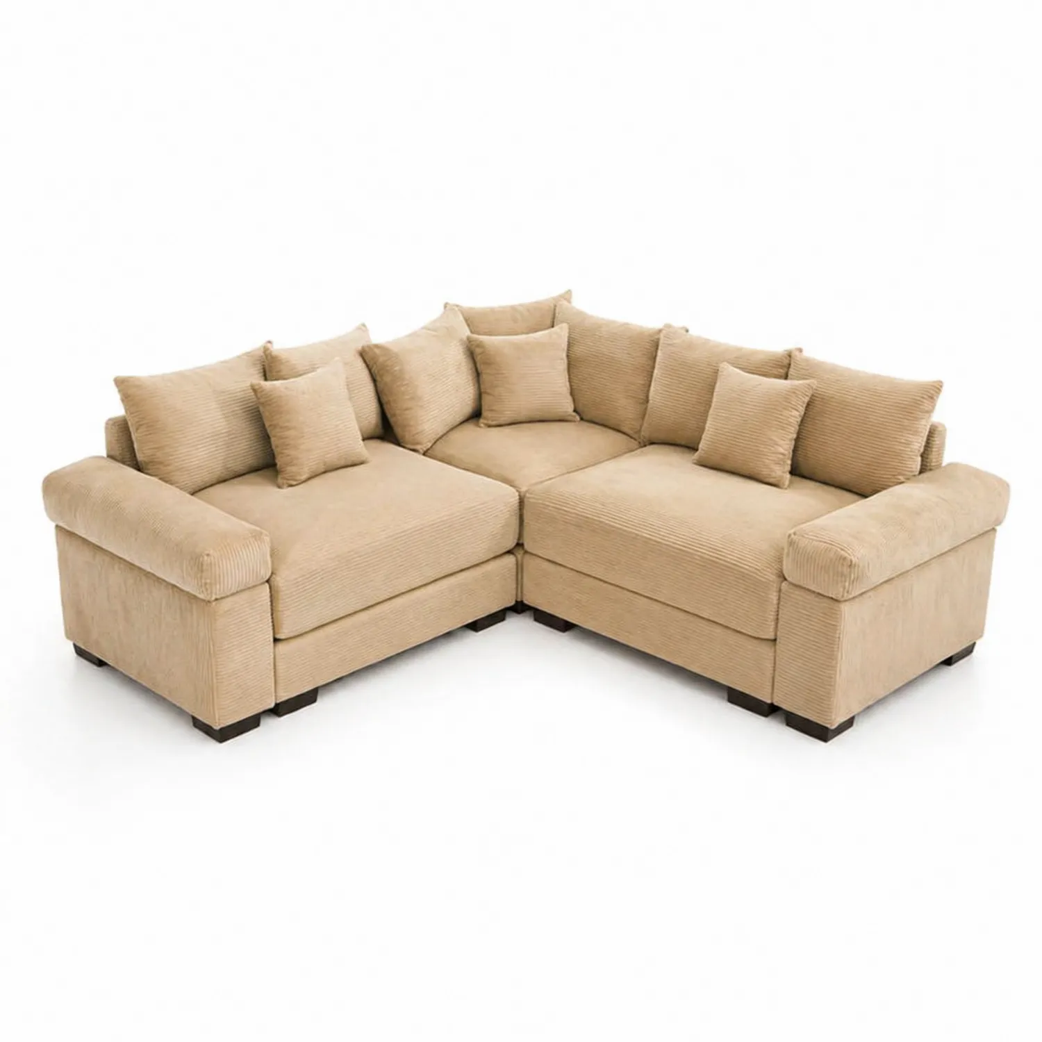 Ecksofa Kordgewebe Beige L-Form 270x170x85 cm