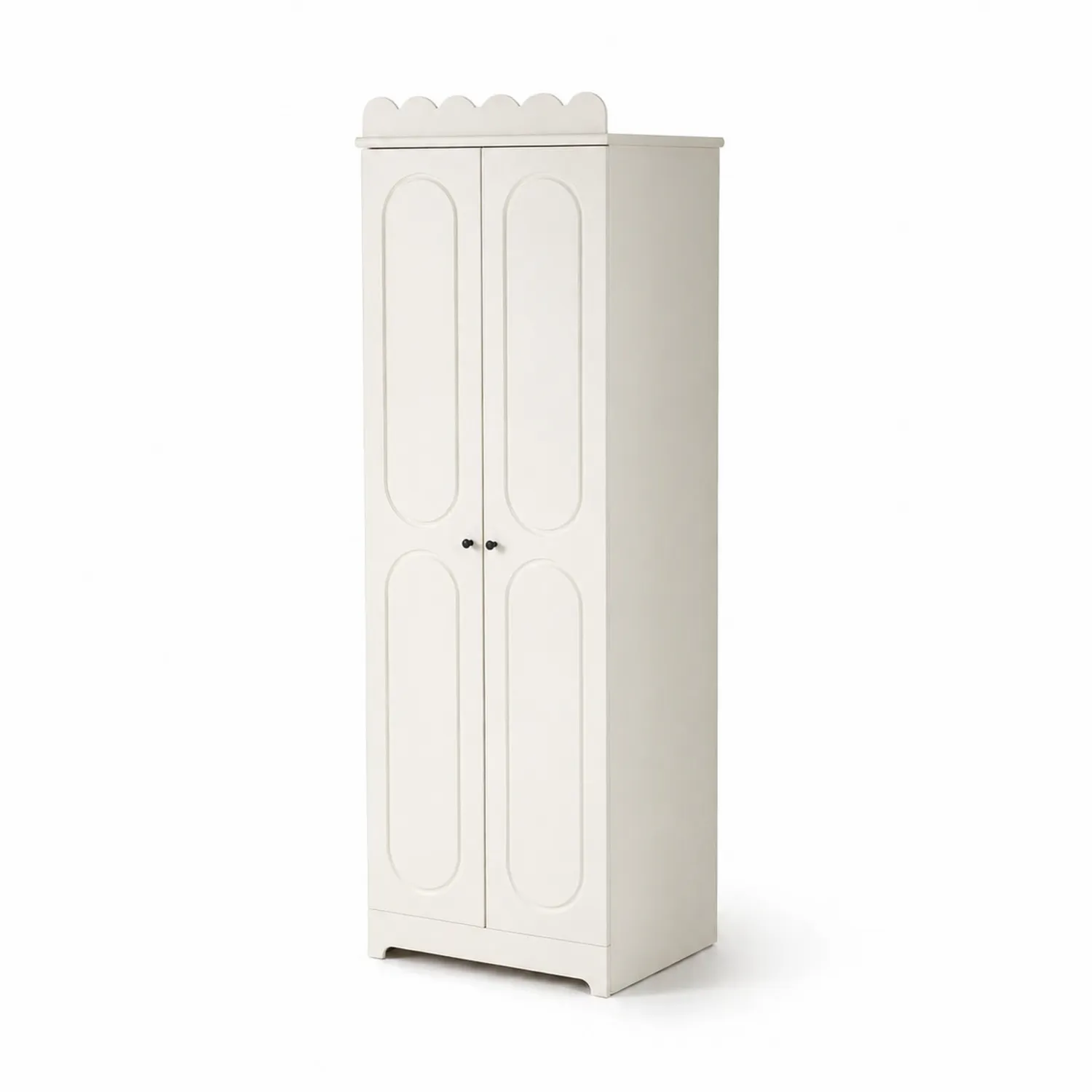 Kleiderschrank Holzwerkstoff 2 Türen Weiß 180x60x45cm