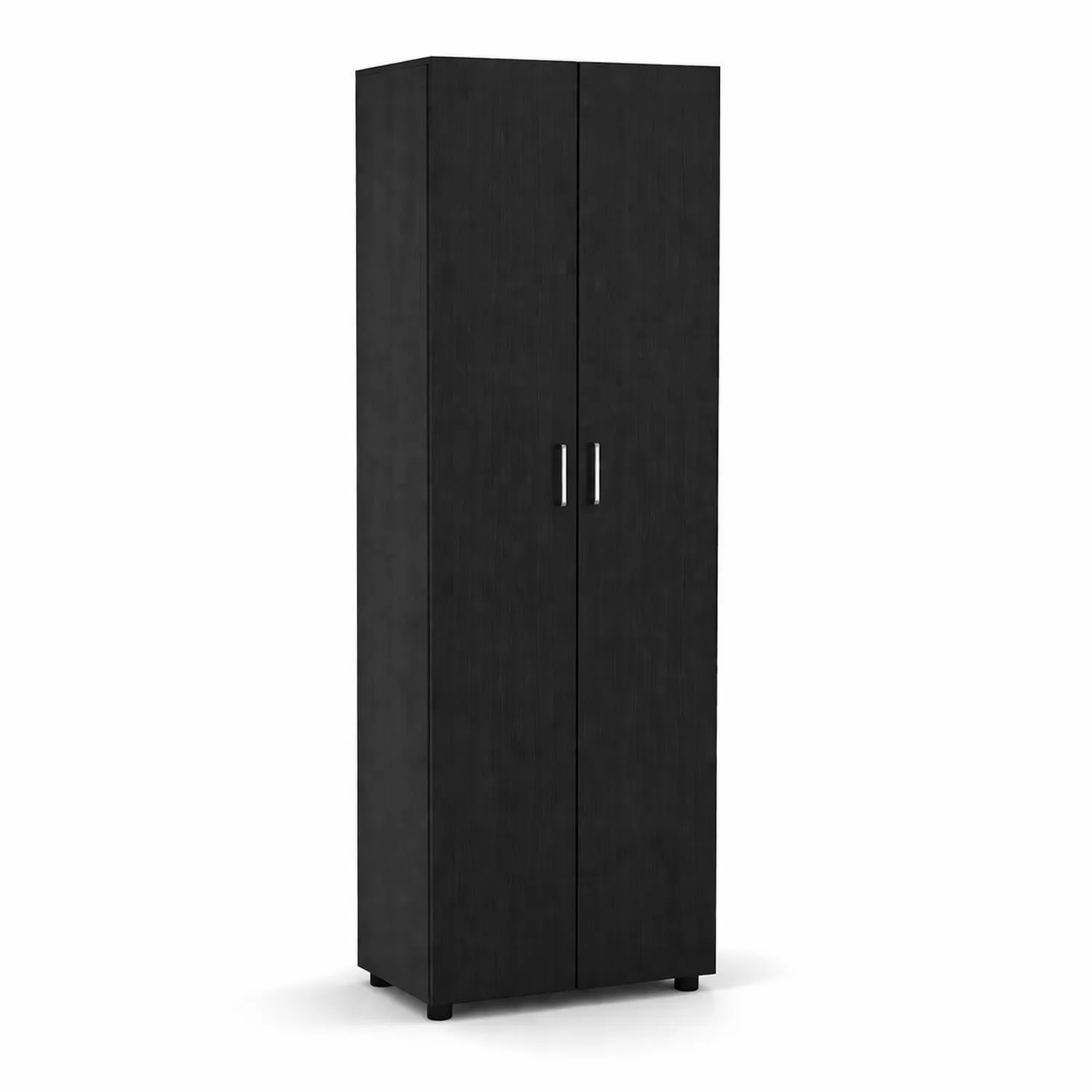 Kleiderschrank Holzfaserplatte 2-türig Schwarz 180 cm