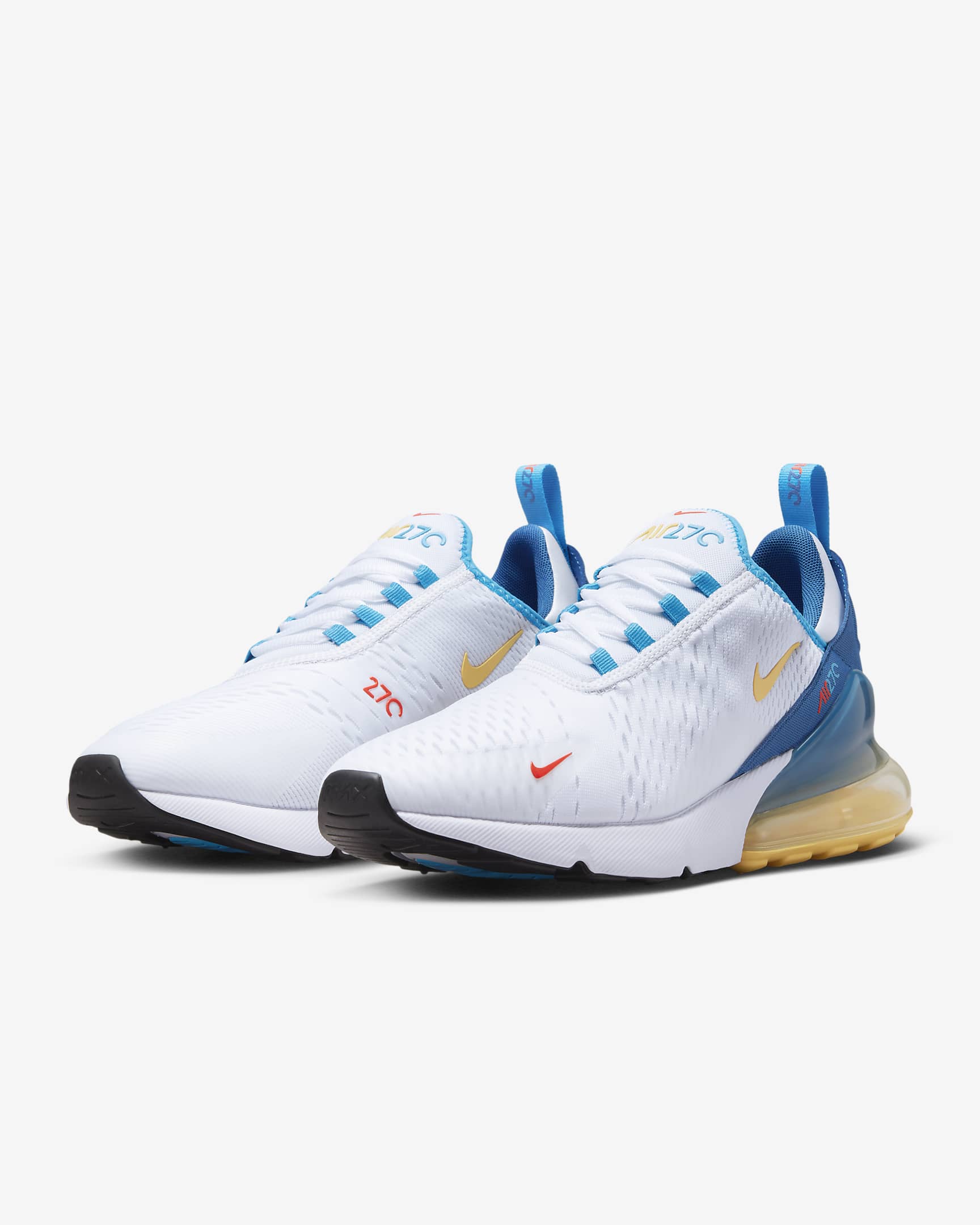 Nikhjgke Air Max 270 Shoes Industrial Blue White Orange Shoes