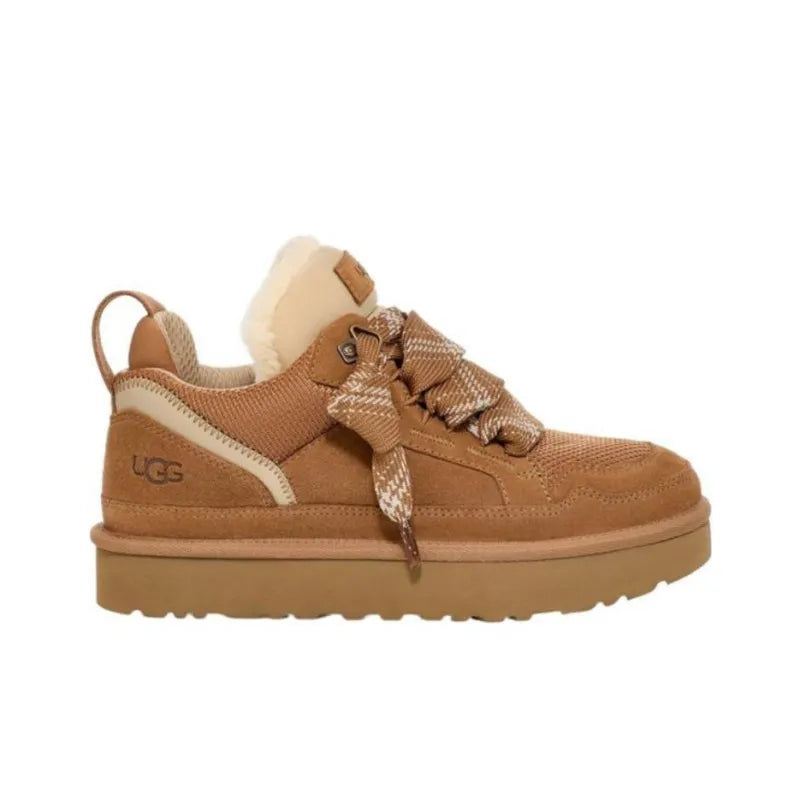 UkhjgGG Women's Lowmel Sheepskin Lace Boot in Chestnut