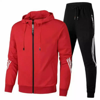 2025 Men's Striped Print Hooded Zip-Up Shirt