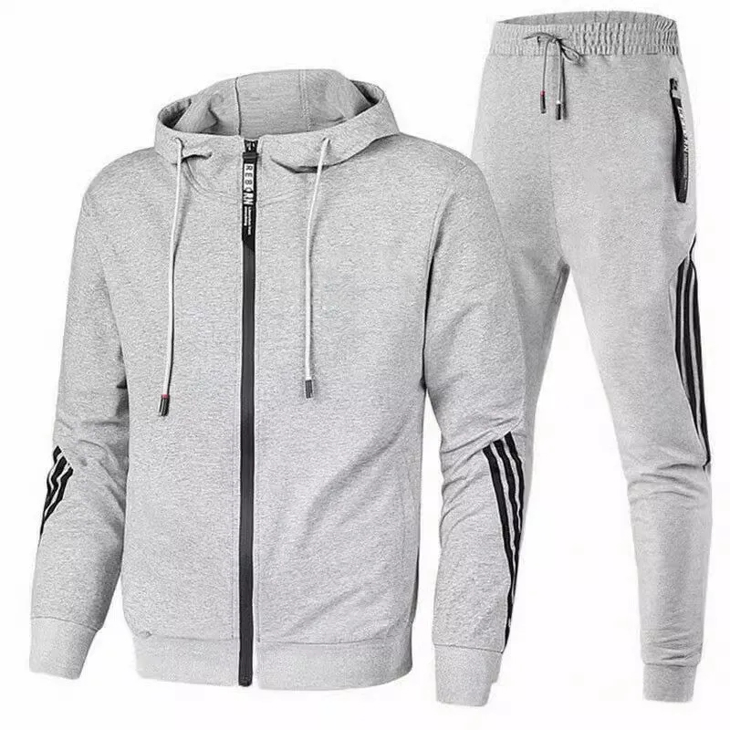 2025 Men's Striped Print Hooded Zip-Up Shirt