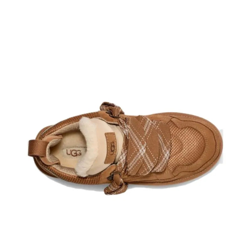 UkhjgGG Women's Lowmel Sheepskin Lace Boot in Chestnut