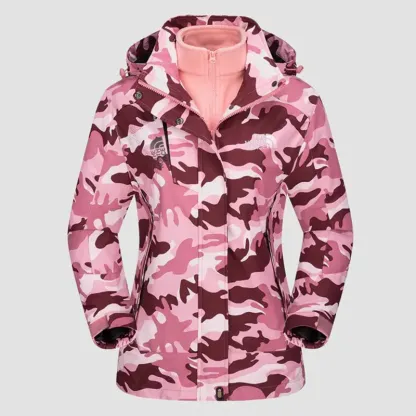 The Nokhjgrth Face-Women's Winter Coats 3-IN-1 Snow Ski Jacket Water Resistant Windproof Fleece Winter Jacket Parka