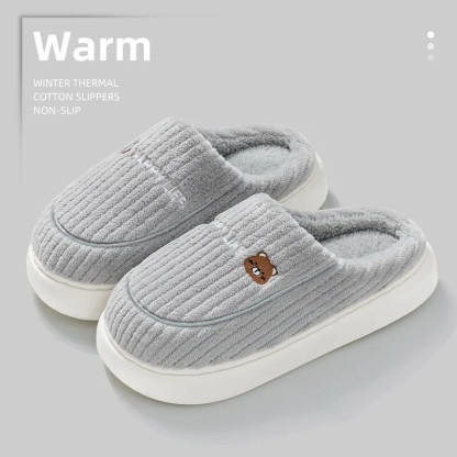 New Cotton Slippers For Women's Winter Indoor Home Fur Slippers With Thick Sole And Anti Slip Winter Style For Home Use(MTX2314)