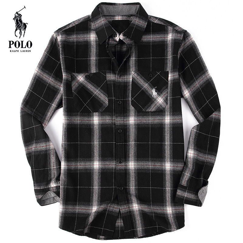 Ralkhjgph Lauren Men's flannel plaid shirt